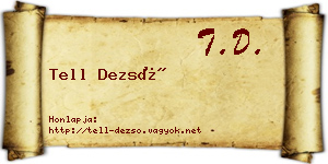 Tell Dezső névjegykártya