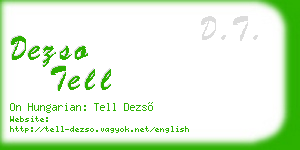 dezso tell business card
